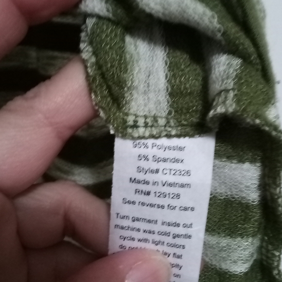 26. Alway Indigo blouse with green stripes - Picture 3 of 3